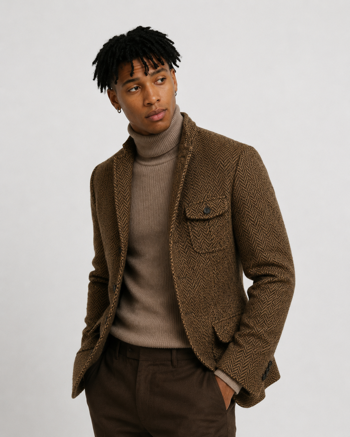 Blazer Tweed Herringbone Heritage | Elegancia Británica Atemporal