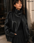 Chaqueta Oversized en Efecto Cuero