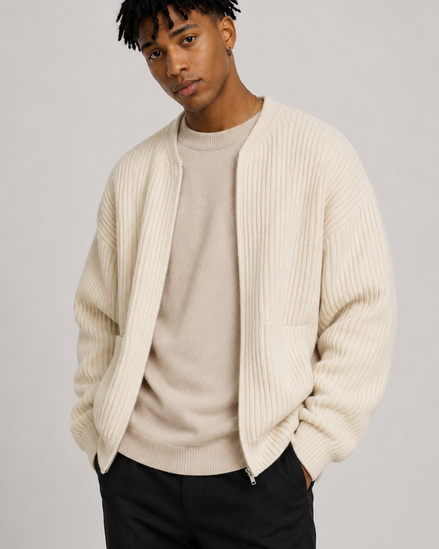 Cárdigan Slim con Cremallera – Estilo Otoño/Invierno