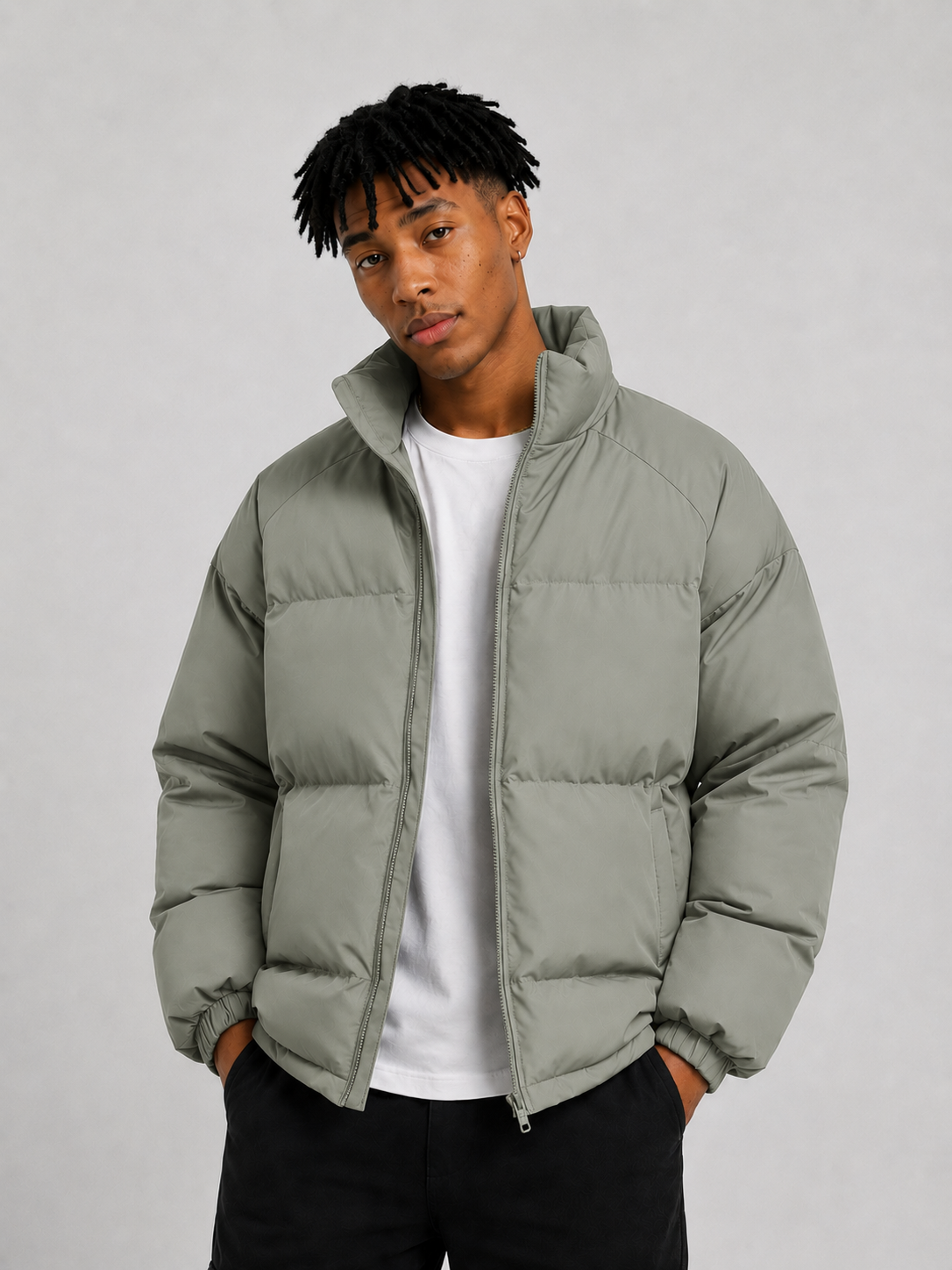 Chaqueta Puffer Minimal | Abrigo Acolchado de Invierno