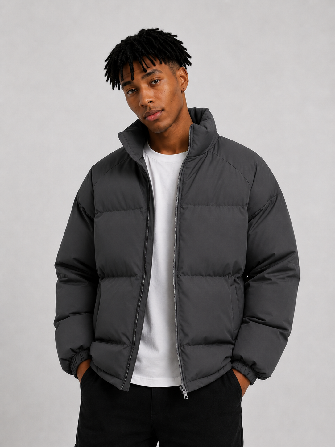 Chaqueta Puffer Minimal | Abrigo Acolchado de Invierno