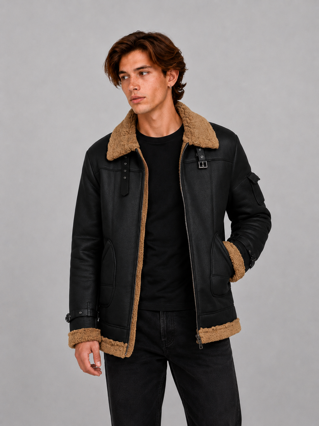 Chaqueta Aviador Shearling | Estética Clásica y Carácter Atemporal