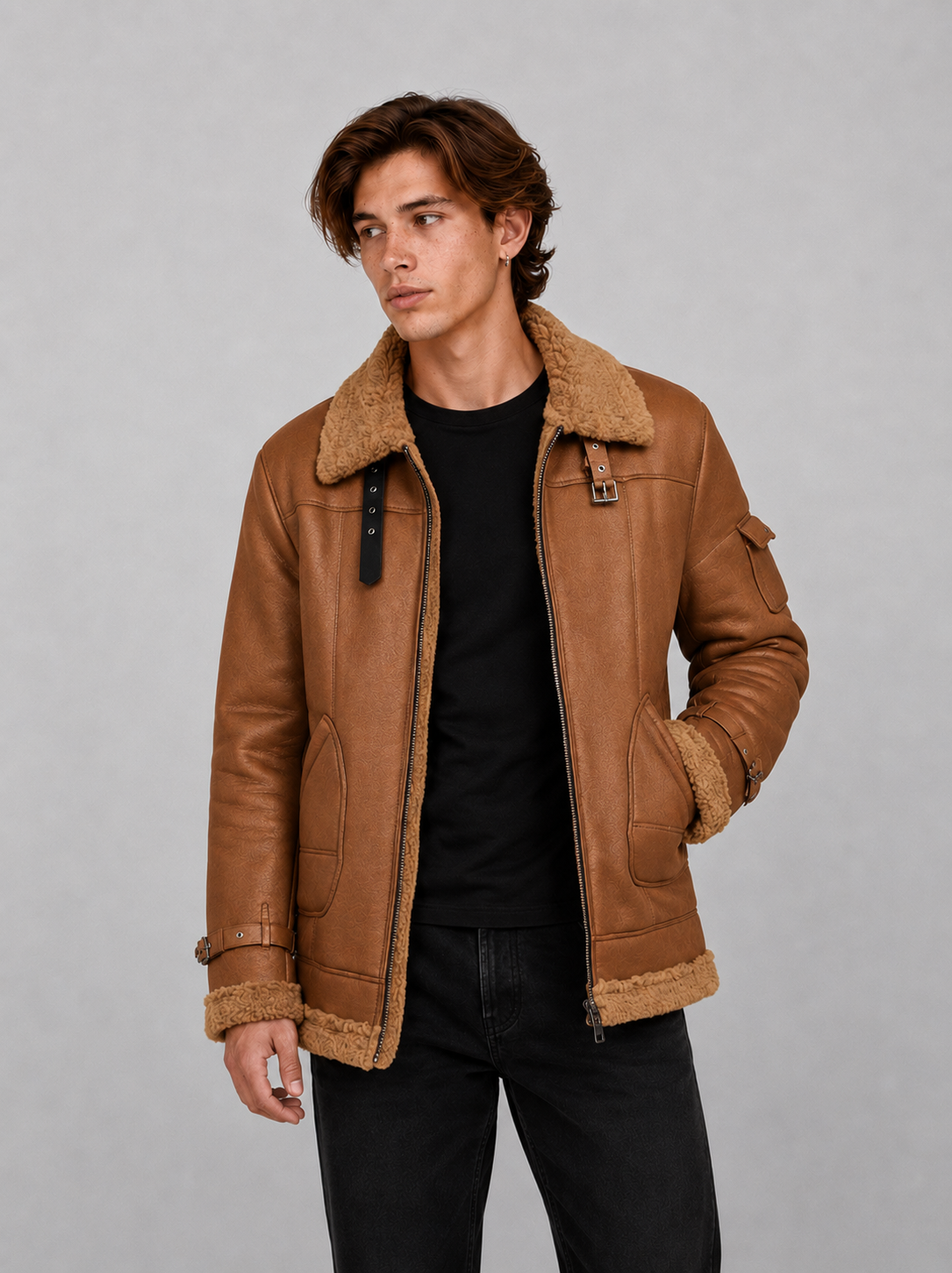Chaqueta Aviador Shearling | Estética Clásica y Carácter Atemporal