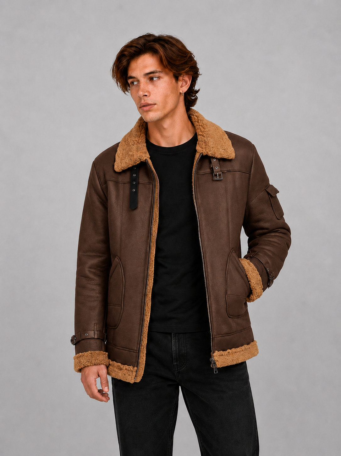 Chaqueta Aviador Shearling | Estética Clásica y Carácter Atemporal