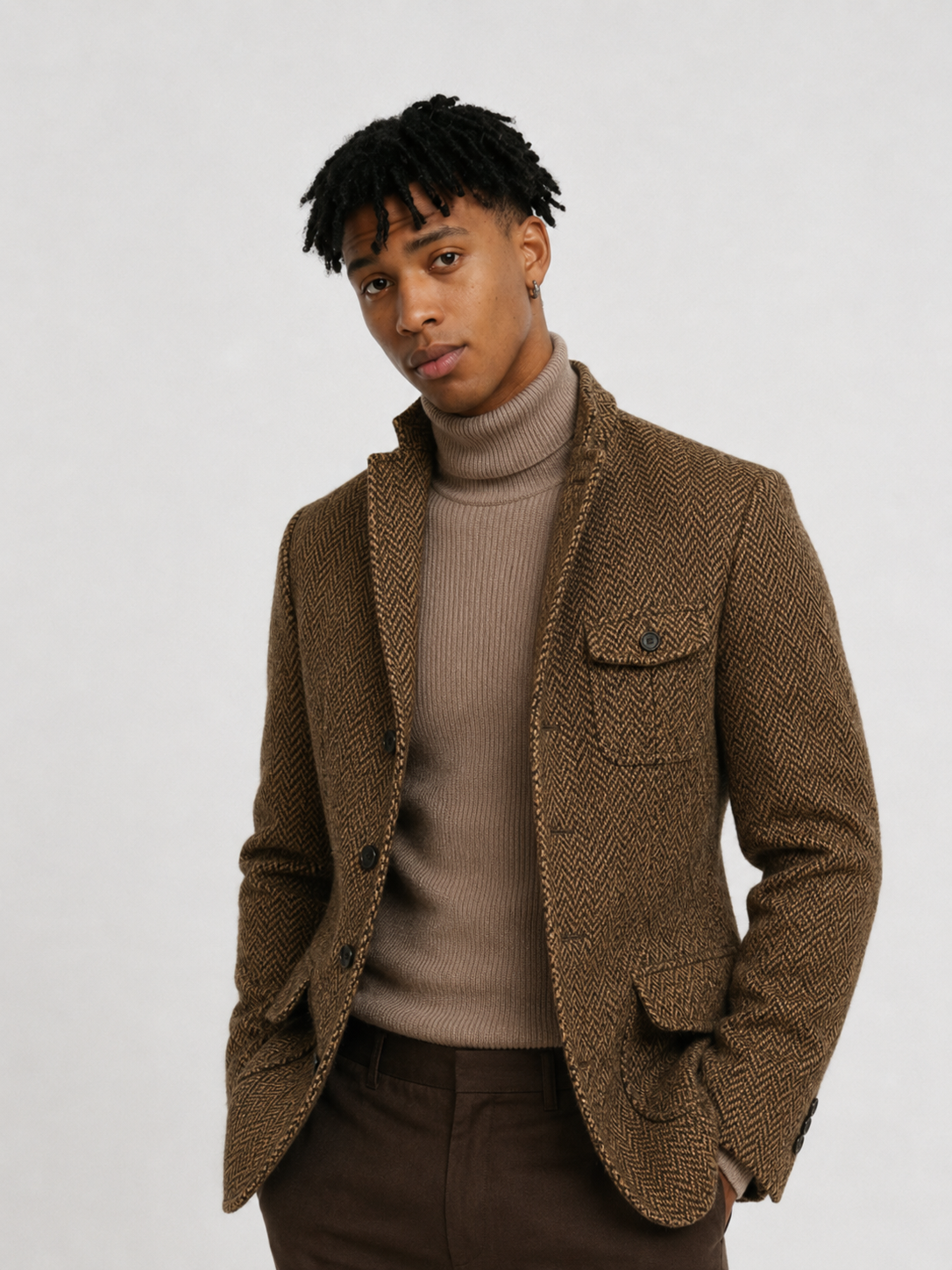 Blazer Tweed Herringbone Heritage | Elegancia Británica Atemporal