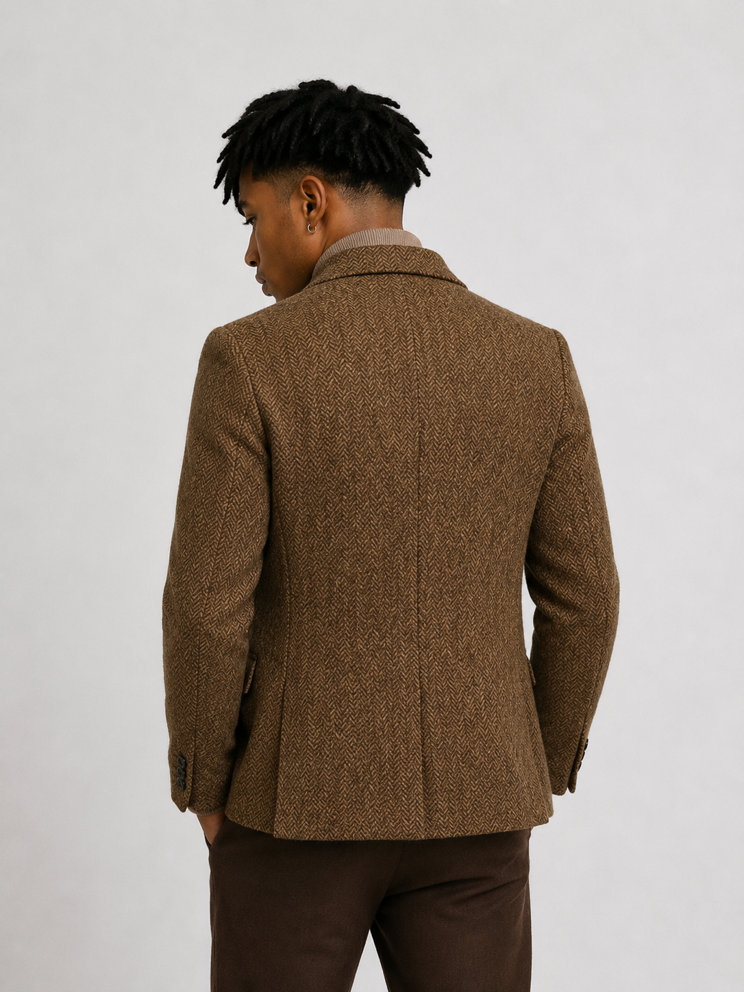 Blazer Tweed Herringbone Heritage | Elegancia Británica Atemporal