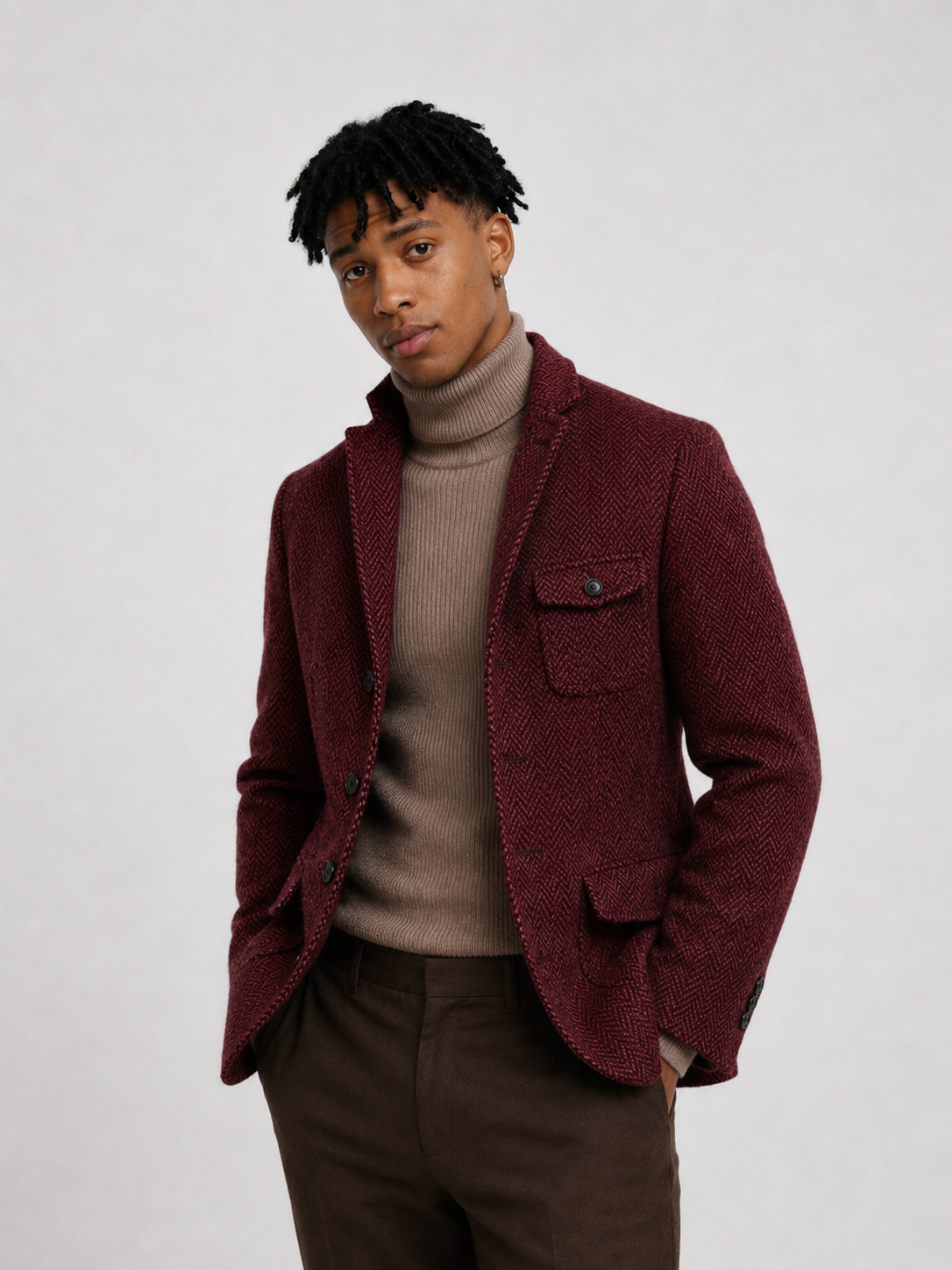 Blazer Tweed Herringbone Heritage | Elegancia Británica Atemporal