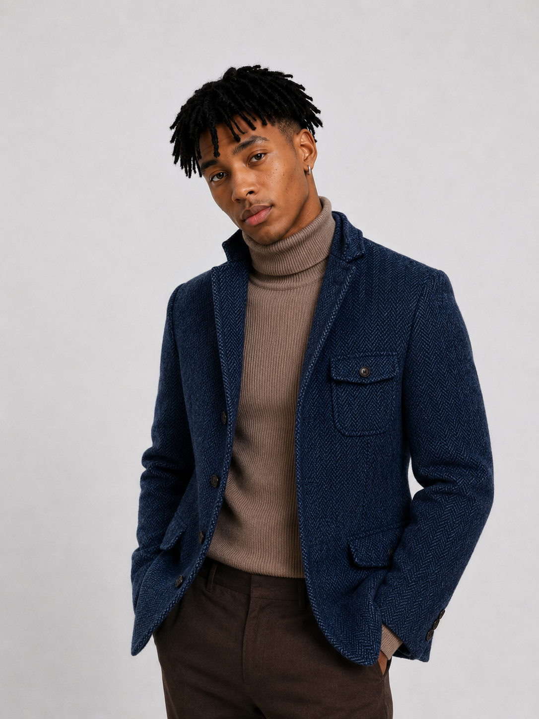 Blazer Tweed Herringbone Heritage | Elegancia Británica Atemporal
