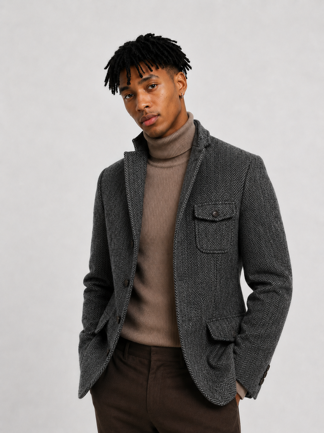 Blazer Tweed Herringbone Heritage | Elegancia Británica Atemporal