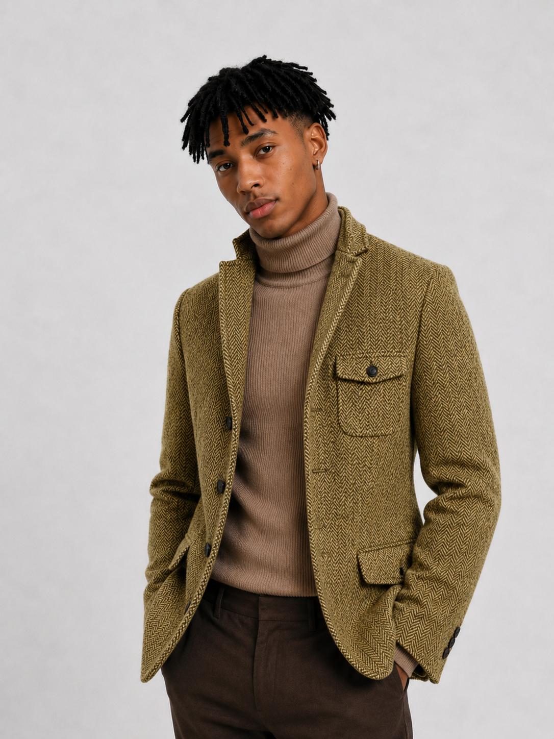 Blazer Tweed Herringbone Heritage | Elegancia Británica Atemporal
