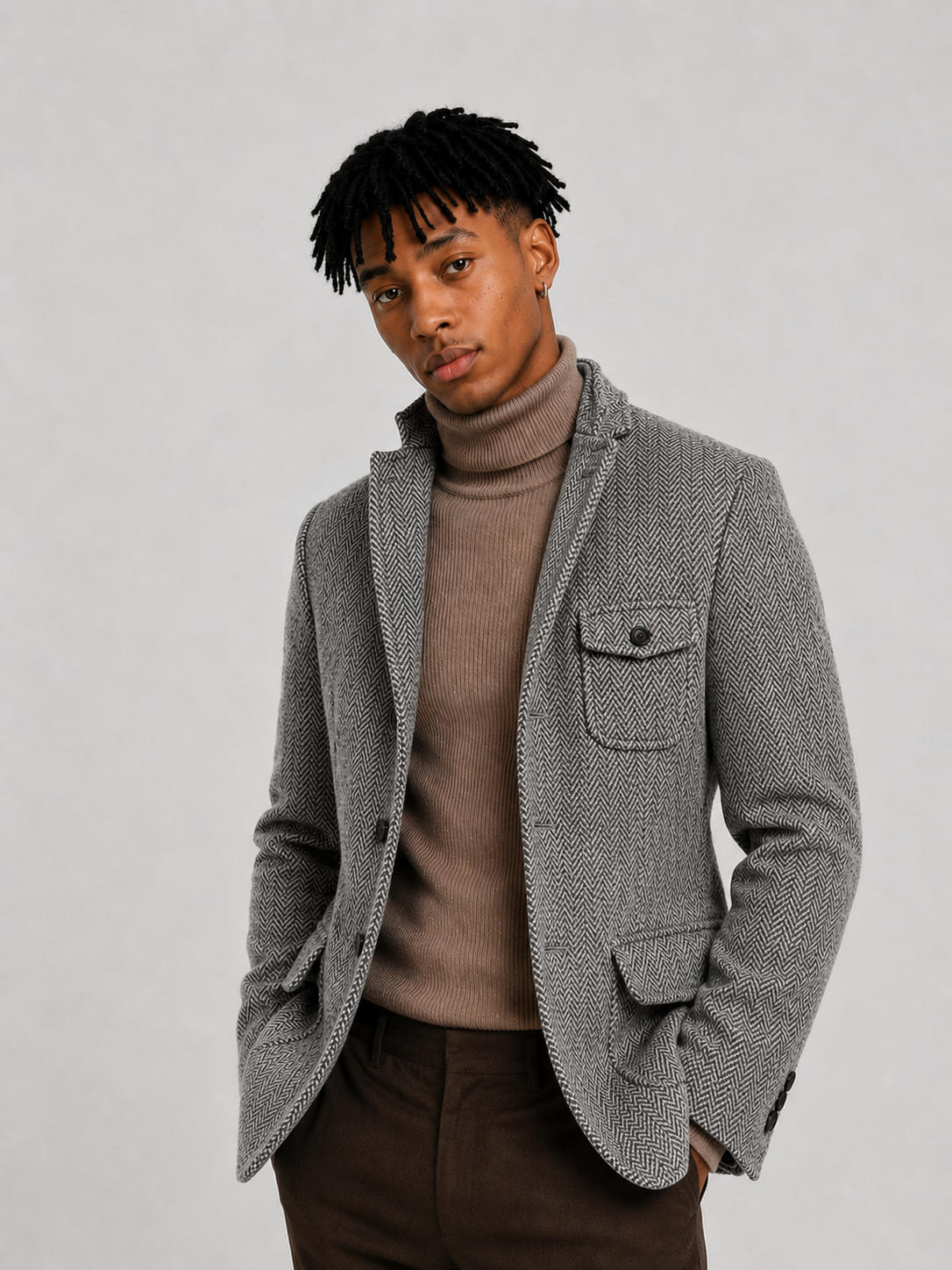 Blazer Tweed Herringbone Heritage | Elegancia Británica Atemporal