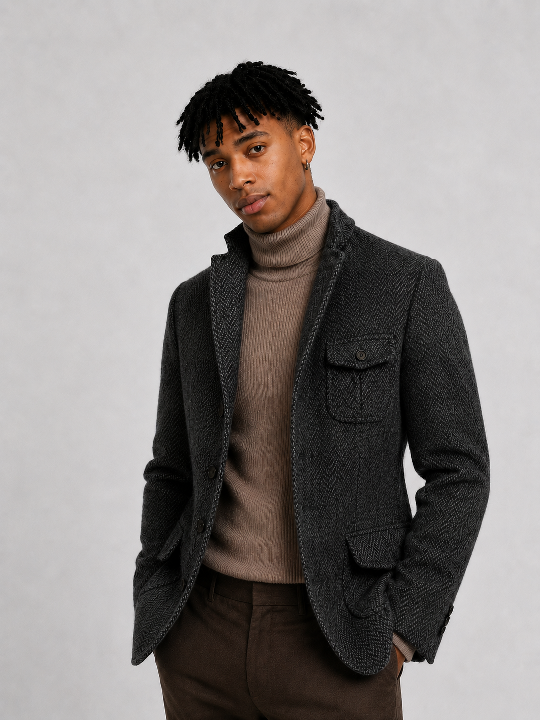 Blazer Tweed Herringbone Heritage | Elegancia Británica Atemporal