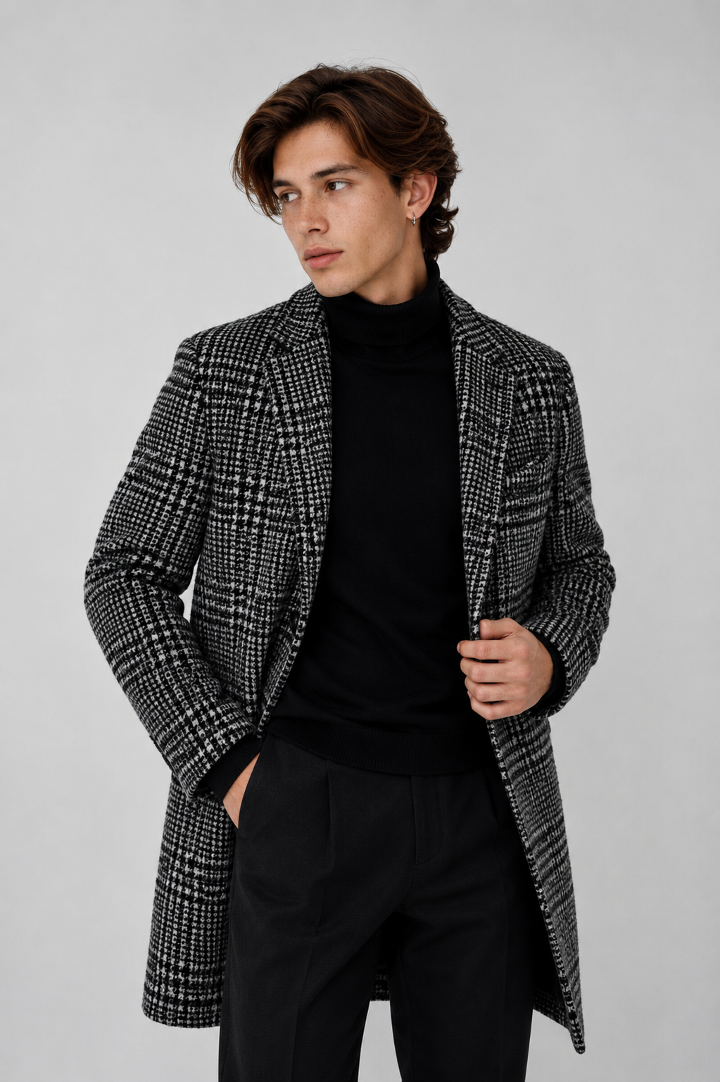 Trench Houndstooth Classic | Estructura, Abrigo y Carácter Atemporal