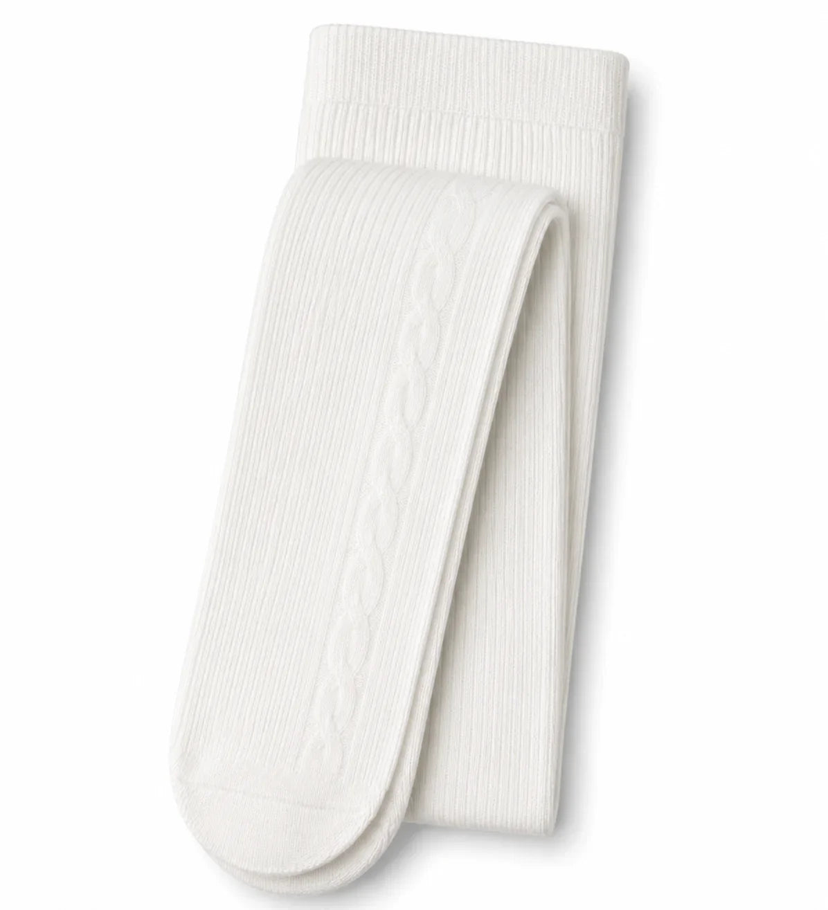 Medias blancas con diseño de cable, textura ribeteada y corte elegante para mujer