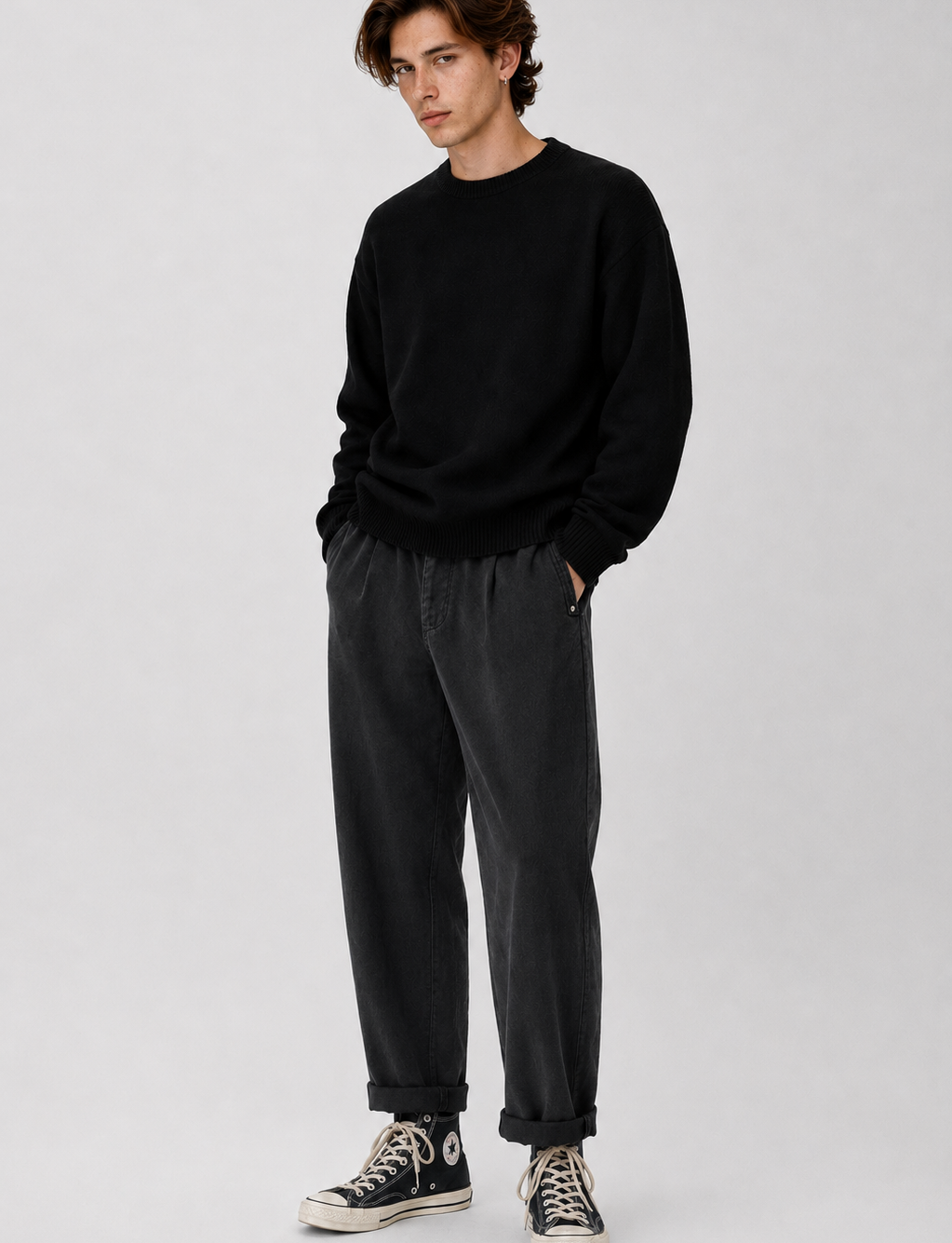 Pantalón Casual Hombre Slim Recto – Cintura Elástica y Corte Tapered de Otoño