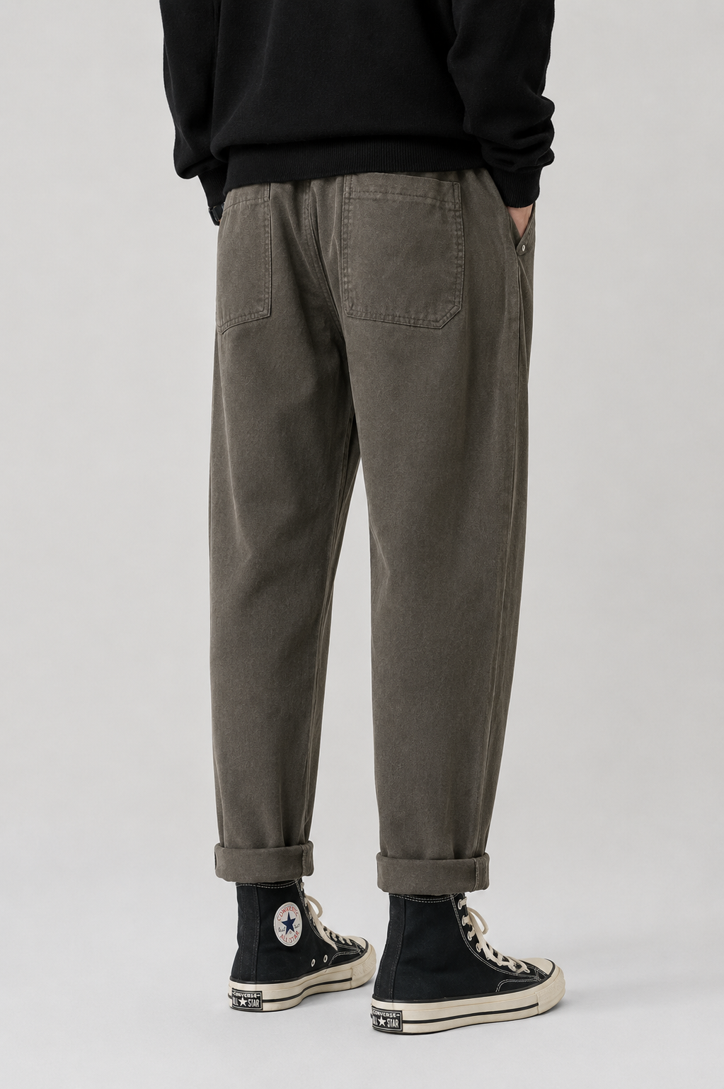 Pantalón Casual Hombre Slim Recto – Cintura Elástica y Corte Tapered de Otoño