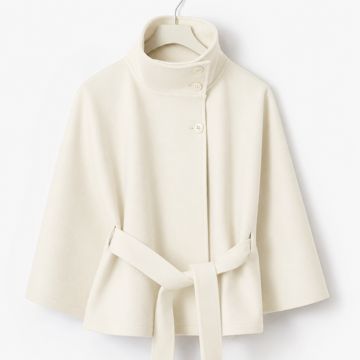 Poncho Asimétrico con Cinturón | Corte Estructurado y Elegancia Urbana
