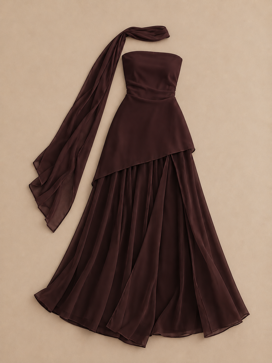 Vestido Largo Asimétrico Elegante — Estilo Riviera