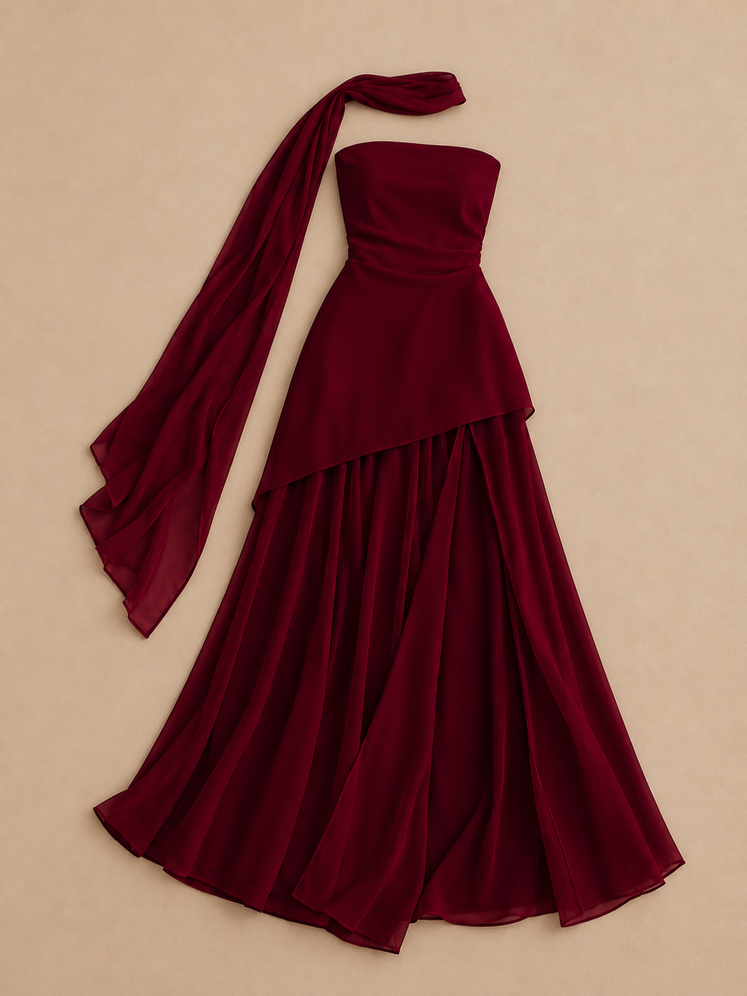 Vestido Largo Asimétrico Elegante — Estilo Riviera