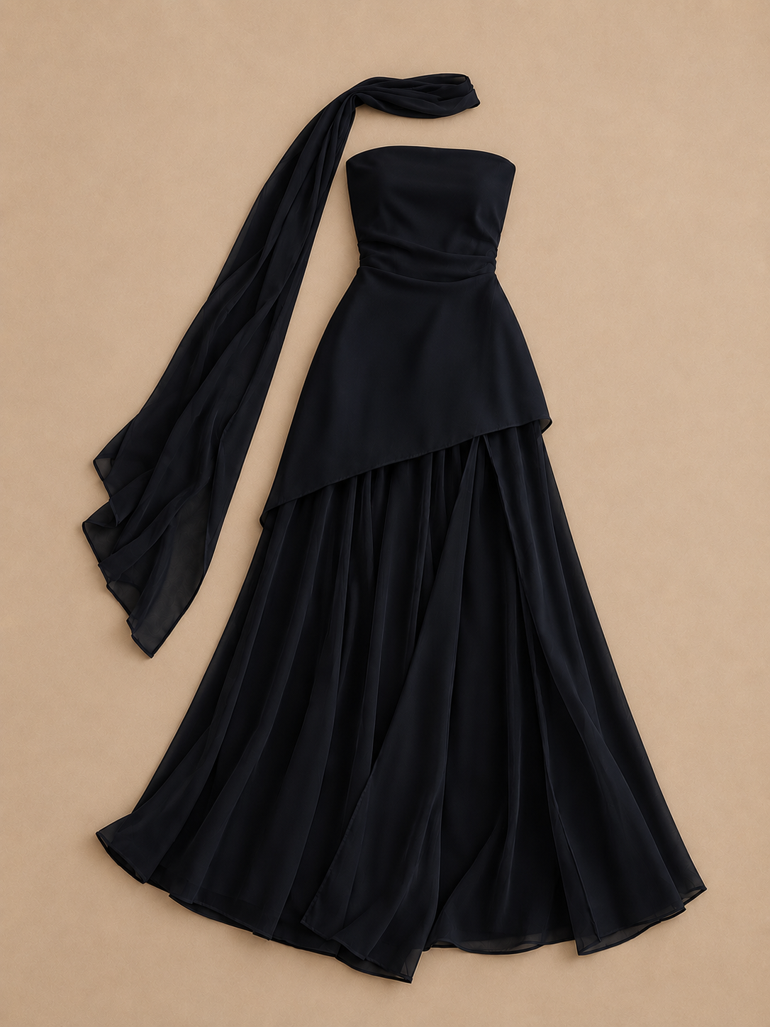 Vestido Largo Asimétrico Elegante — Estilo Riviera