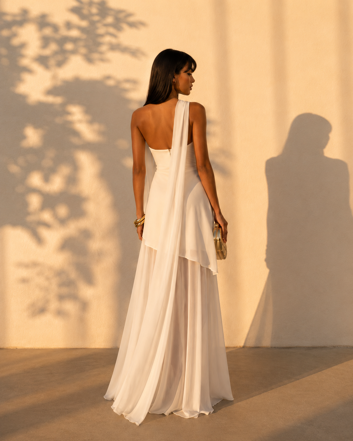Vestido Largo Asimétrico Elegante — Estilo Riviera