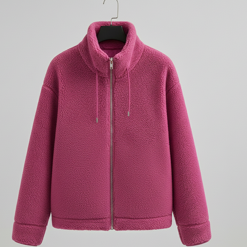 Chaqueta Ligera de Coral Fleece para Mujer – Suave, Cálida y Casual
