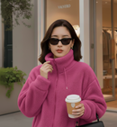 Chaqueta Ligera de Coral Fleece para Mujer – Suave, Cálida y Casual