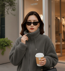 Chaqueta Ligera de Coral Fleece para Mujer – Suave, Cálida y Casual