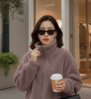 Chaqueta Ligera de Coral Fleece para Mujer – Suave, Cálida y Casual