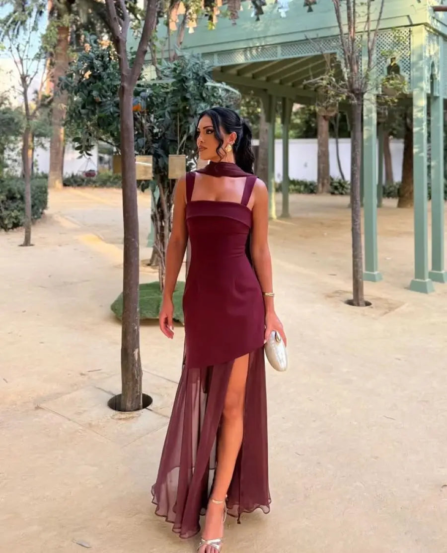 Vestido Largo Asimétrico Elegante — Estilo Riviera