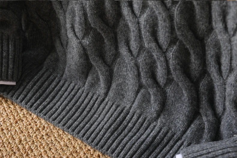 Jersey Grueso de Invierno para Hombre – 100% Lana Merino Extrafina