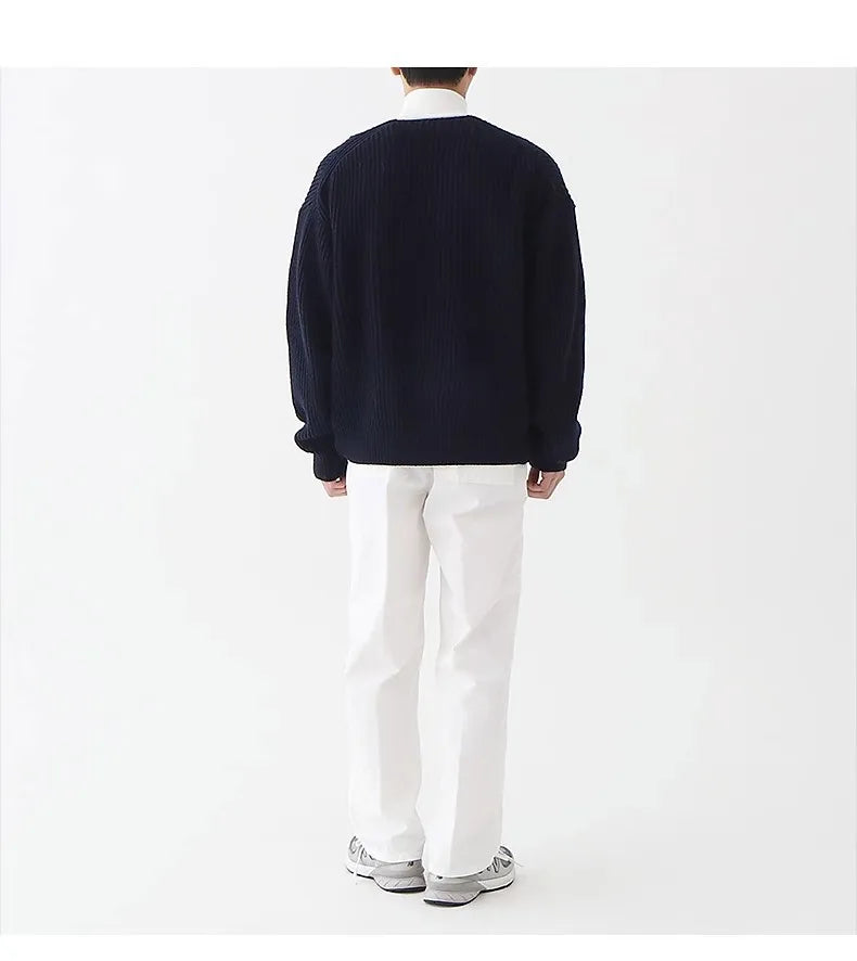 Cárdigan Slim para Hombre con Cremallera – Estilo Otoño/Invierno