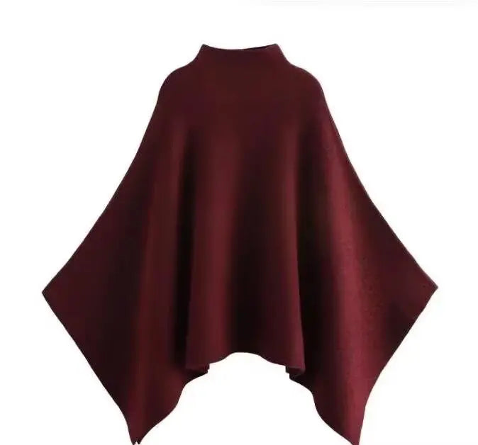 Capa Asimétrica de Punto | Cuello Alto y Diseño Contemporáneo