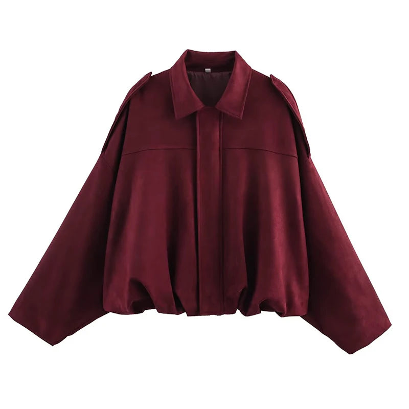 Bomber Vintage Oversize | Textura Suave y Cremallera Dorada