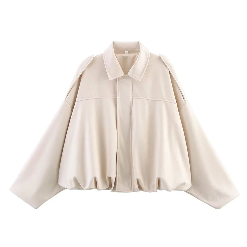 Bomber Vintage Oversize | Textura Suave y Cremallera Dorada