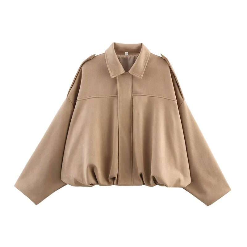 Bomber Vintage Oversize | Textura Suave y Cremallera Dorada