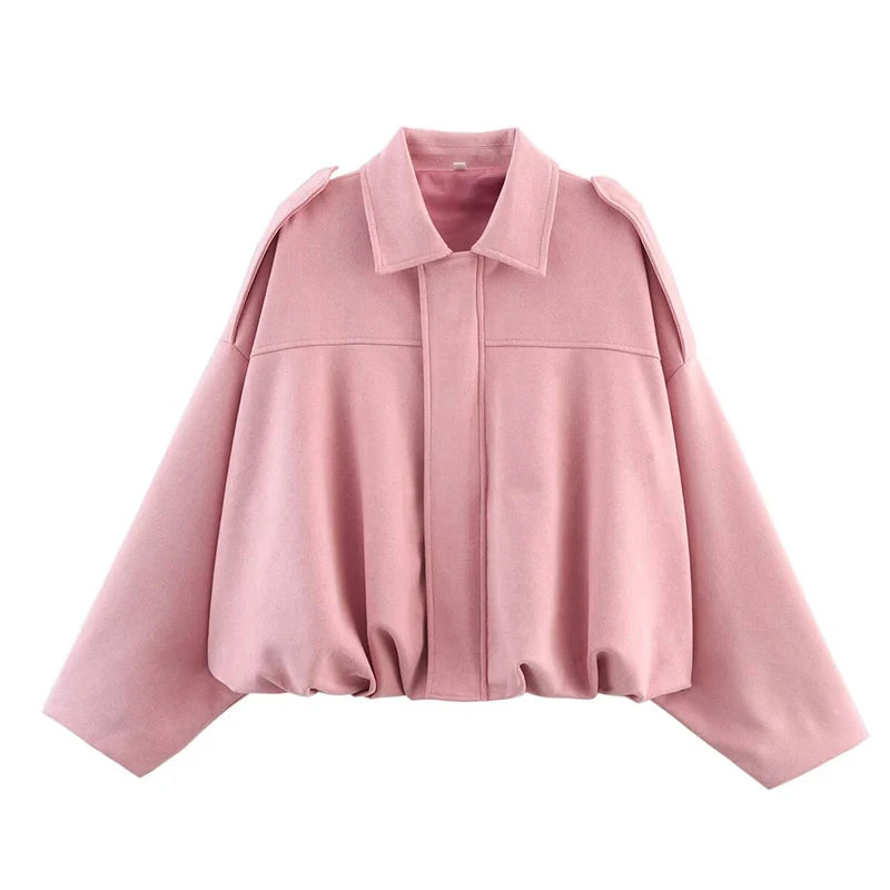 Bomber Vintage Oversize | Textura Suave y Cremallera Dorada