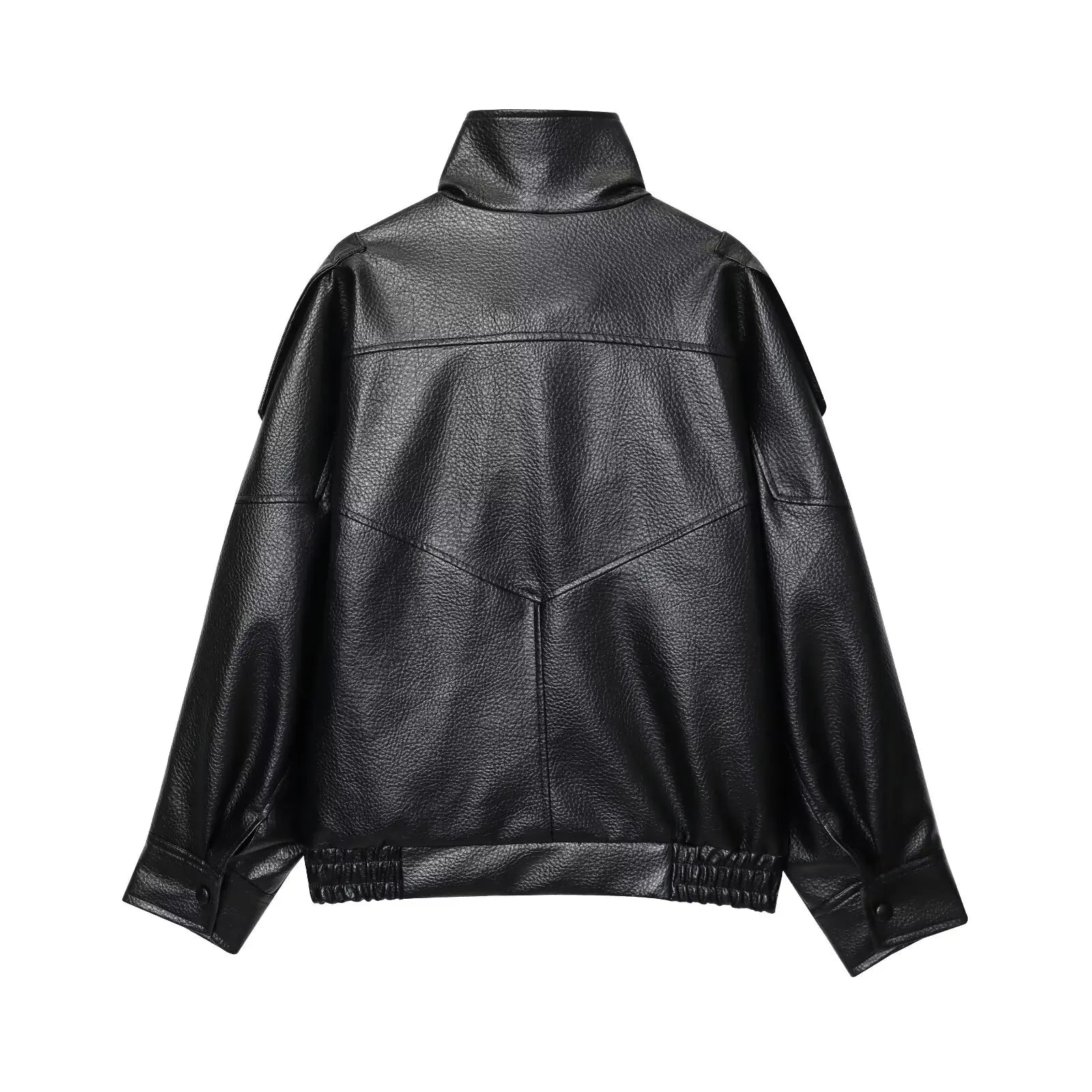 Chaqueta Oversized en Efecto Cuero | Estructura Urbana en Negro