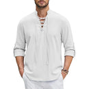 Camisa Renacentista para Hombre – Estilo de Algodón y Lino, Manga Larga
