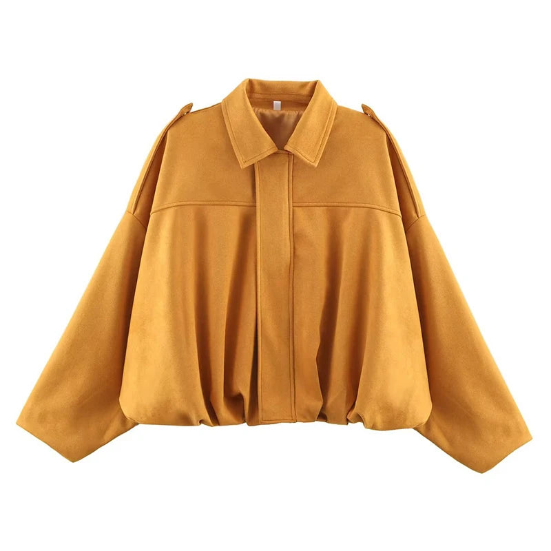 Bomber Vintage Oversize | Textura Suave y Cremallera Dorada