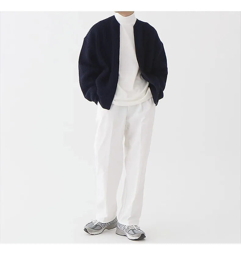 Cárdigan Slim para Hombre con Cremallera – Estilo Otoño/Invierno