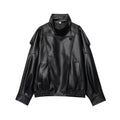 Chaqueta Oversized en Efecto Cuero | Estructura Urbana en Negro