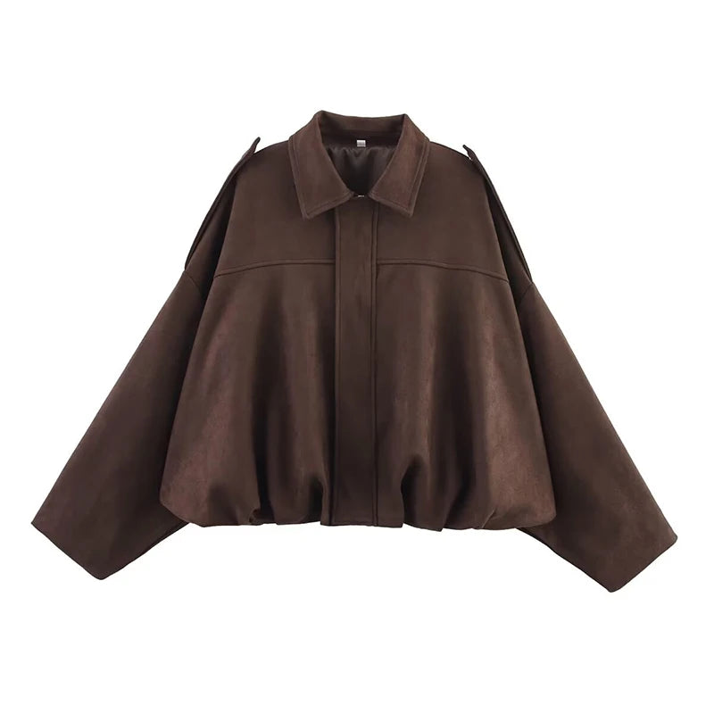 Bomber Vintage Oversize | Textura Suave y Cremallera Dorada