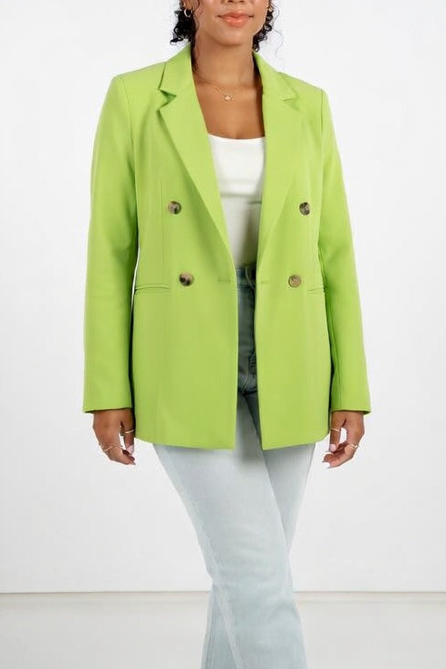 Blazer Cruzado de Corte Slim — Elegancia Estructurada