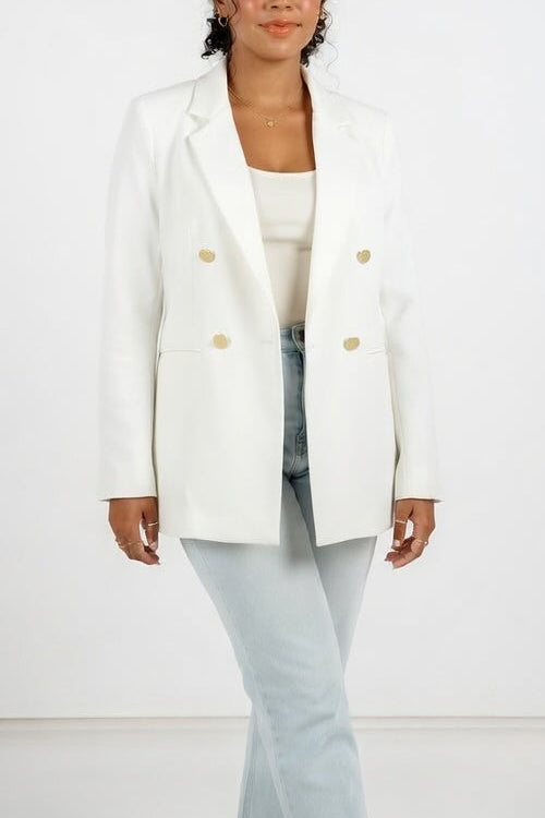 Blazer Cruzado de Corte Slim — Elegancia Estructurada
