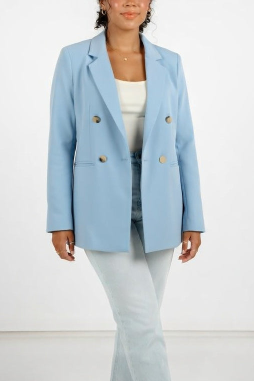 Blazer Cruzado de Corte Slim — Elegancia Estructurada