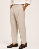 Pantalón de Sastrería de Tiro Alto con Ajustadores Laterales — Silueta Recta y Minimalista