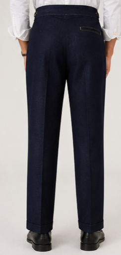 Pantalón Recto de Tiro Alto con Inspiración Denim — Elegancia Casual