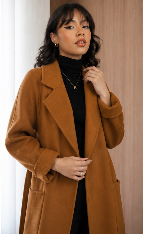 Abrigo Doble Faz en Lana y Cashmere – Silueta Cinturada